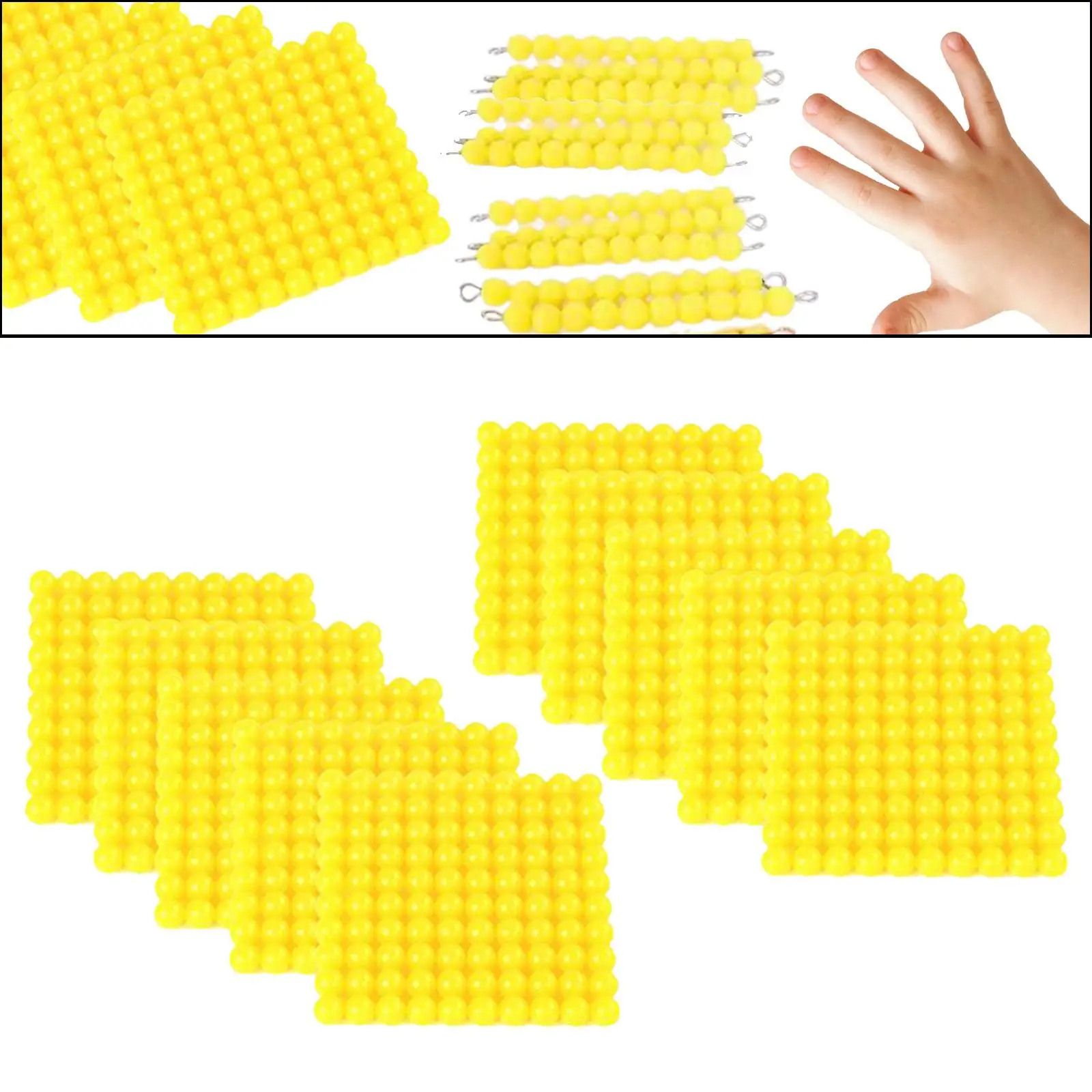 Contas Montessori para aprendizagem precoce, brinquedo matemático, reconhecimento de cores, para crianças, meninos e meninas, 10pcs