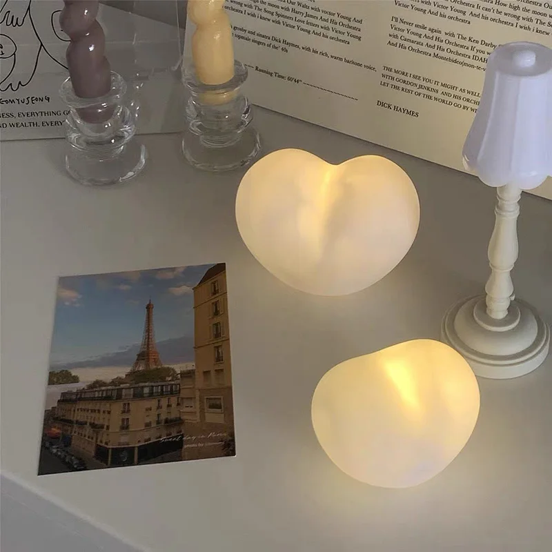مصباح نوم للعناية بالعين في غرفة النوم، أجواء رومانسية على شكل قلب، ضوء ليلي، هدية إبداعية لمهاجع الطلاب وعيد الميلاد #3