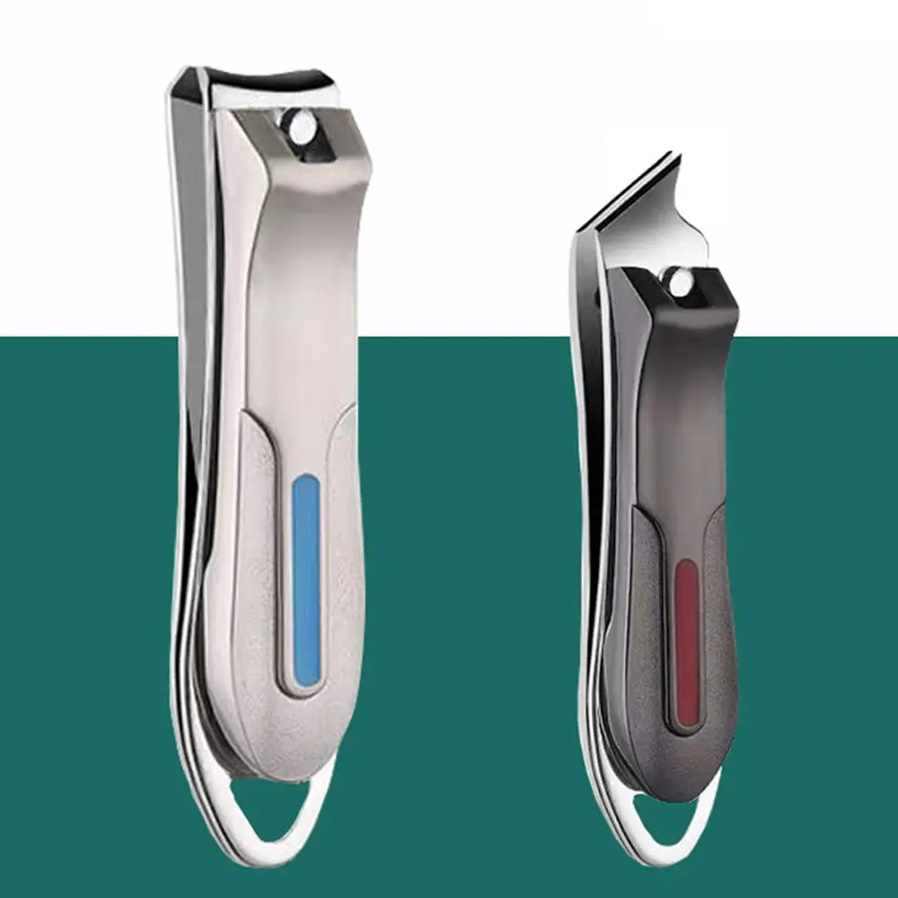 Tijeras para uñas con apertura de mandíbula ancha, herramienta de manicura, cortaúñas plegables, con forma de bisel duro y grueso de acero inoxidable