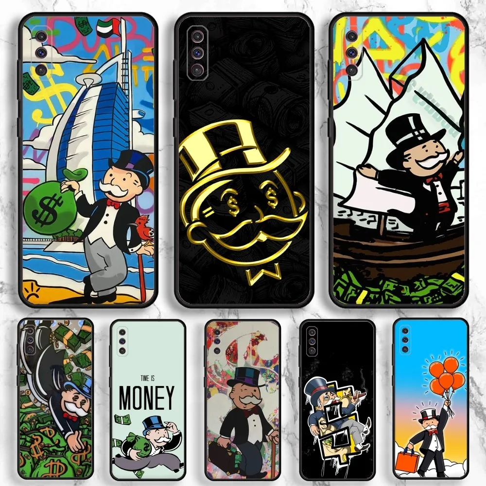 Cartoon D-Dollar M-Monopolys Phone Case For Samsung Galaxy A13,A21s,A22,A31,A32,A52,A53,A71,A80,A91 Soft Black Phone Cover