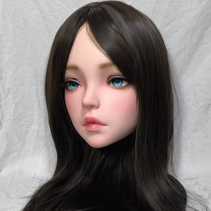 Dostosowane kobiece słodka dziewczyna żywica pół głowy lub Kigurumi BJD oczy Crossdress Cosplay japońskie anime maska ​​rolowa i peruki
