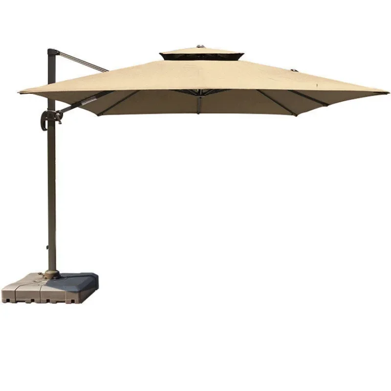 

Solar Patio Umbrella With LED Light Cantilever Umbrella For Garden Cafe Shop Beach Restaurant Market