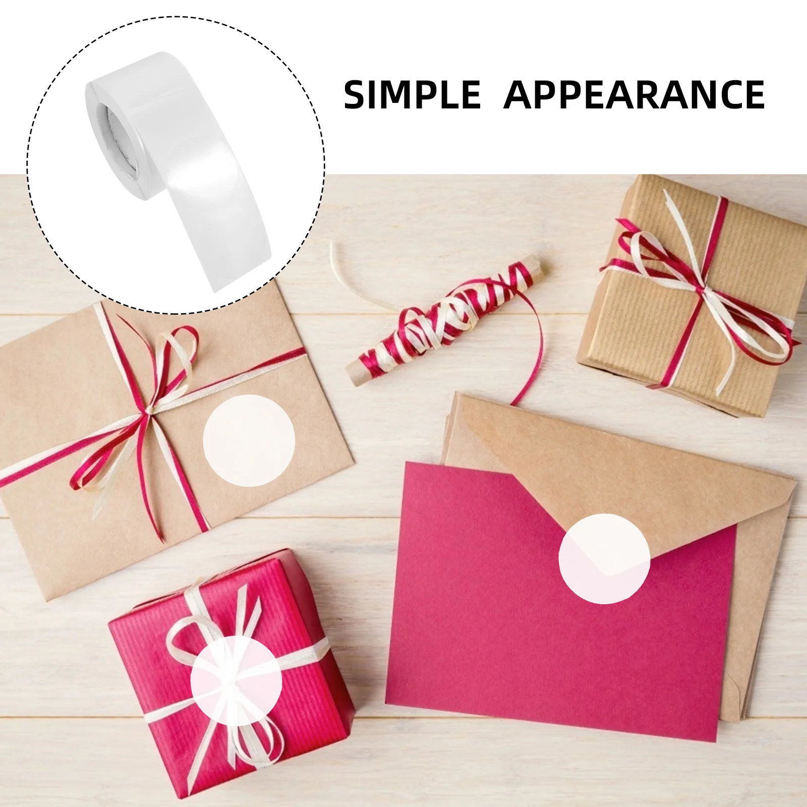 

1000Pcs Sealing Label Sticker Transparent Round for Party Favor Gift Packing Clear Adhesive Clear Sealing Sticker