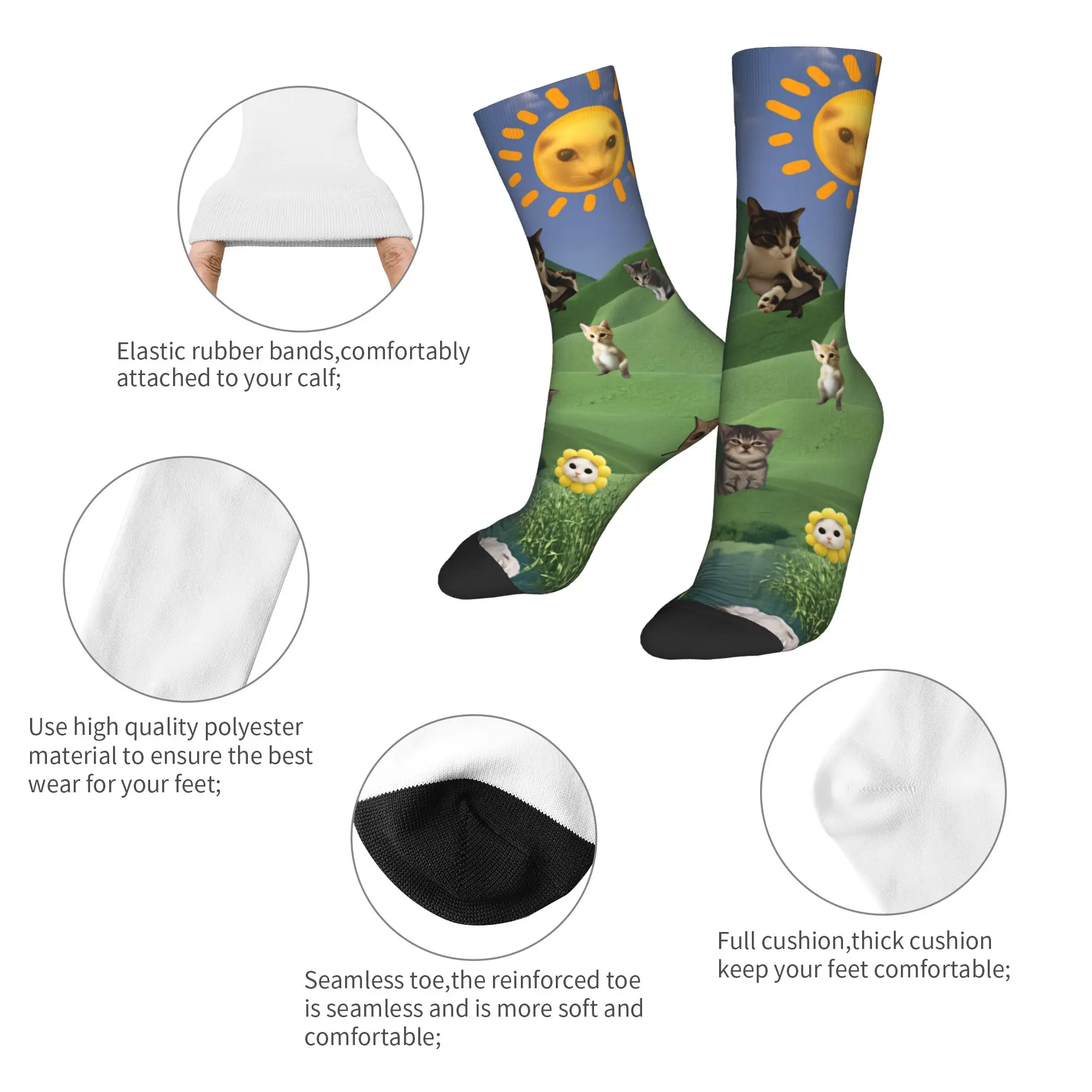 Internet Famous Meowl Cat Owl Meme Socks  Gothic Stockings Couple Warm Soft Climbing Socks Autumn Design Anti Skid Socks view 6