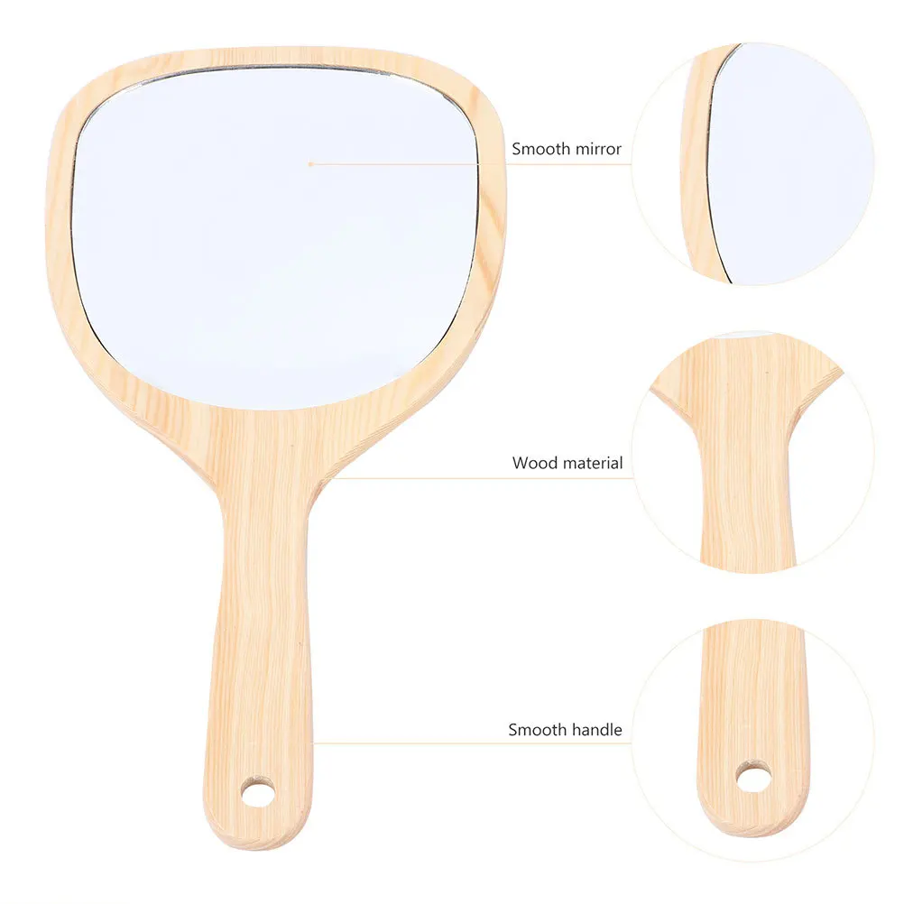 2Pcs Portable Handle Mirror Lightweight and Durable for Bathroom Countertop and Travel Handheld Mirror Tool