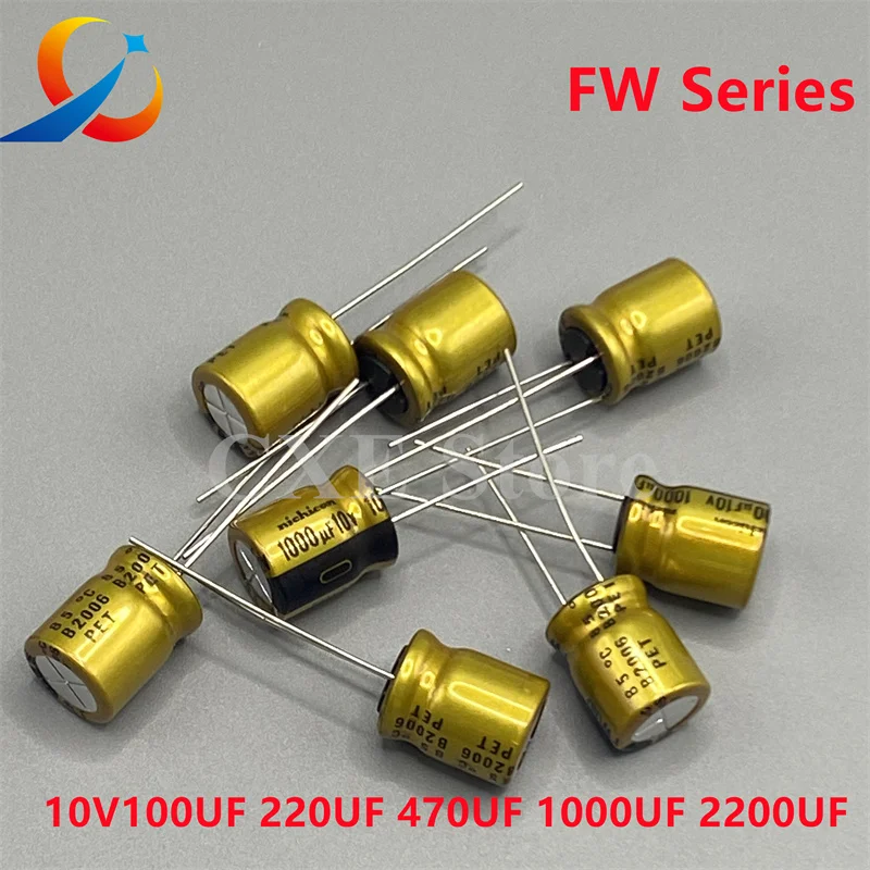 10PCS FW 10V100UF 220UF 470UF 1000UF Nichicon Audio Flectrolytic Capacitors NEW