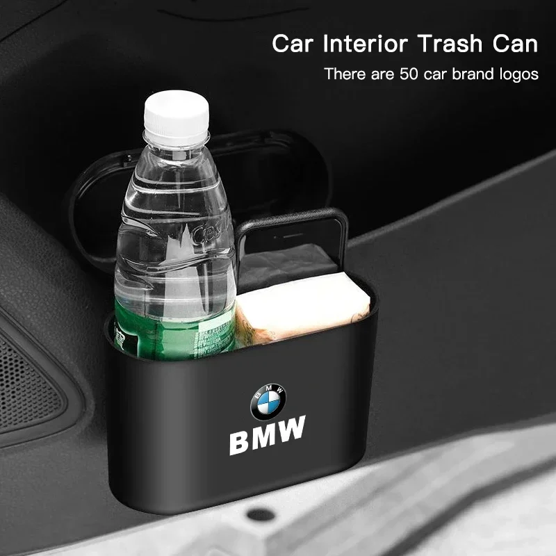 Car Door Portable Trash Can Auto Logo Storage Box Tools For BMW M3 M4 M5 G42 G30 G20 E39 E36 E87 E53 F44 F07 F34 G15 G16 G23 G22