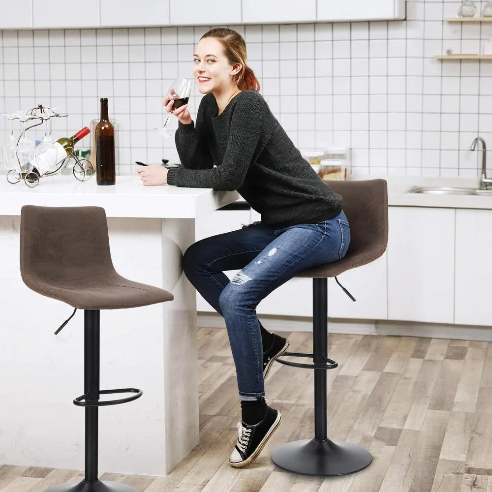 Swivel Bar Stools Set of 2 for Kitchen Counter Adjustable Counter Height Bar Chairs