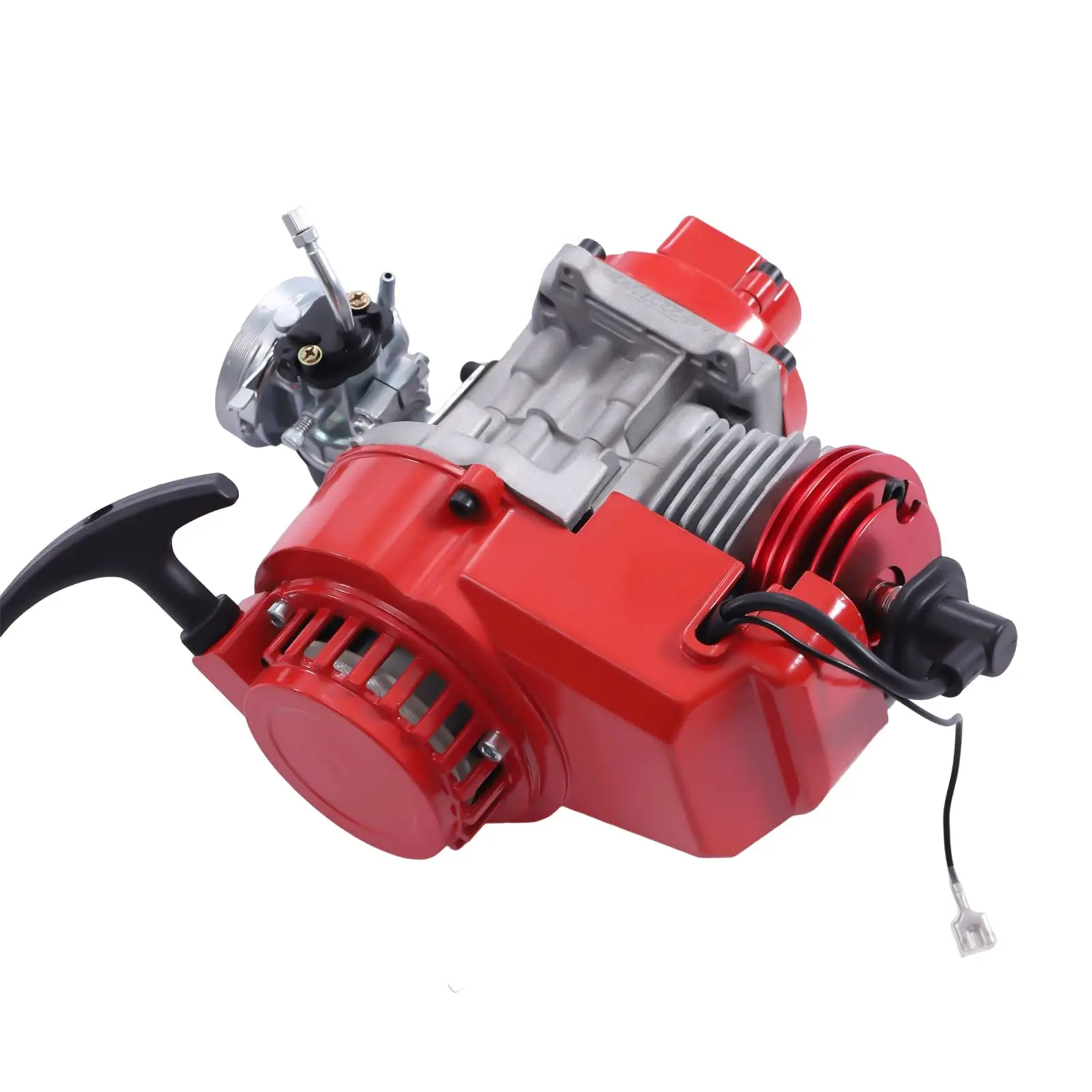 49Cc 2 Stroke Engine Motor, Modified 6 Teeth Pull Start Engine Motor for Mini Dirt Bike Pocket Bike Scooter Atv