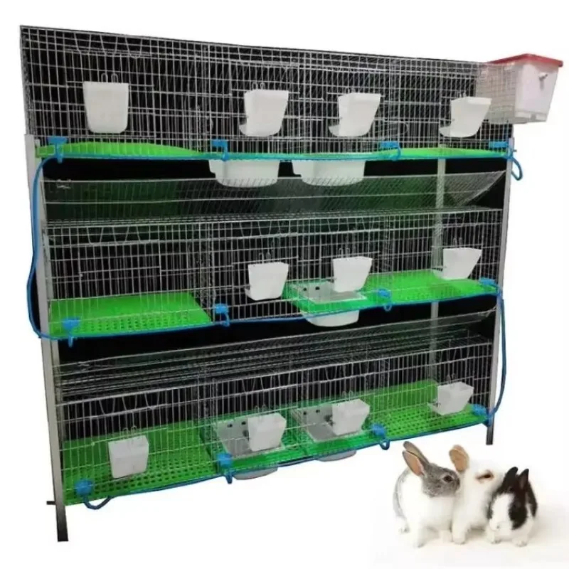 

Factory Price New Galvanized Wire Rabbit Cage 3/4 Tier Commercial Breeding Battery Cage ISO9001 Certified 18 Rabbits Capacity