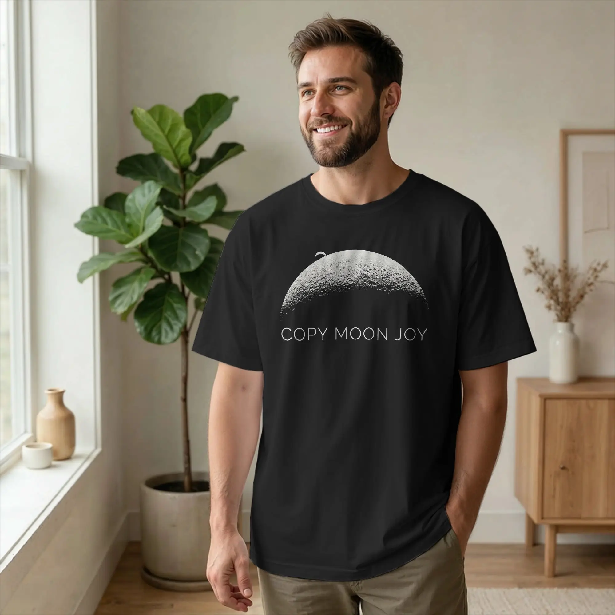Creative Artemis II Copy Moon Joy T-Shirts Men Round Collar Cotton T Shirt Funny Space Quote Short Sleeve Tees Plus Size Tops
