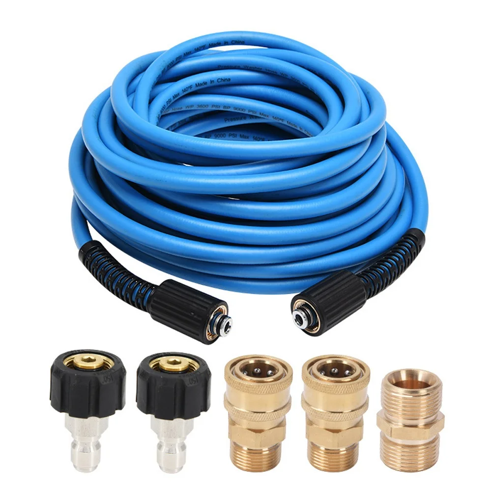 

10/15meters Pressure Washer Hose High Pressure Washer Extension Hose High-Power Cleaning Hose For M22 Female Thread 3600 PSI