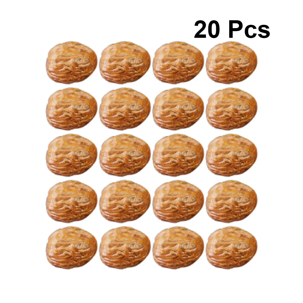 20Pcs Simulation Walnuts Models Dried Fruit Nuts Display Model Kitchen Toys for Pretend Play Photo Props Backdrop Home Shop