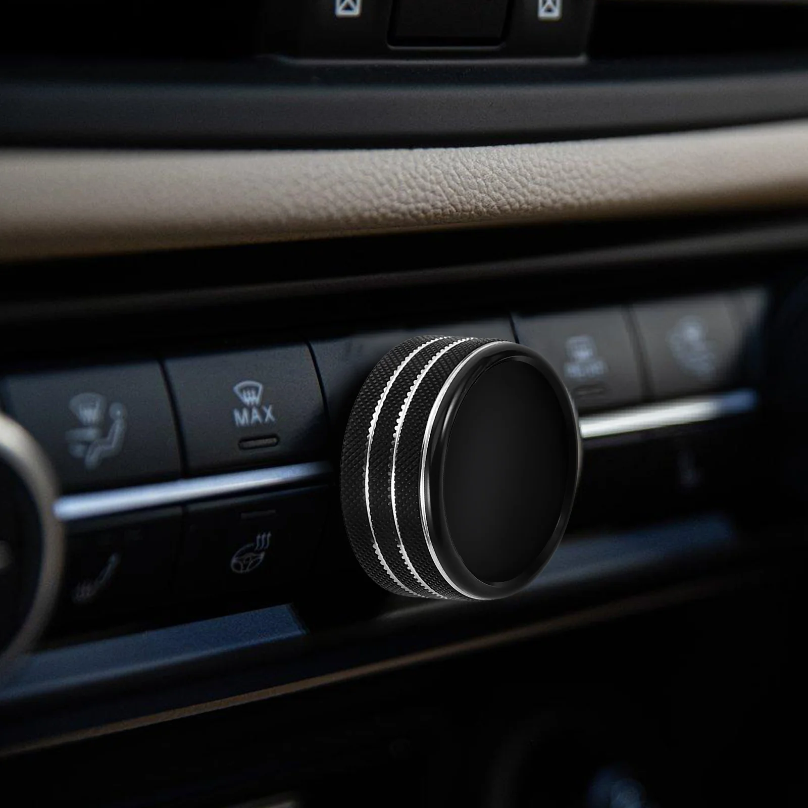 

Air Conditioner Switch Button Knob Cover Compatible 18 22 JLJLU Black Aluminum Alloy Car Interior Upgrade Center