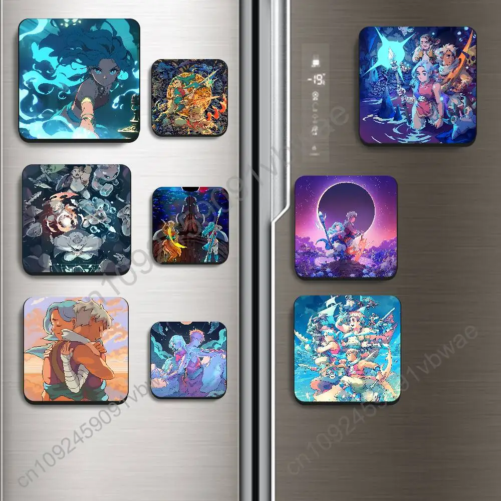 Fleshmancer game Sea of Stars Black Square Plastic Fridge Magnet, for Magnetic Sticker No Trace Left, Durable, Smooth Textured