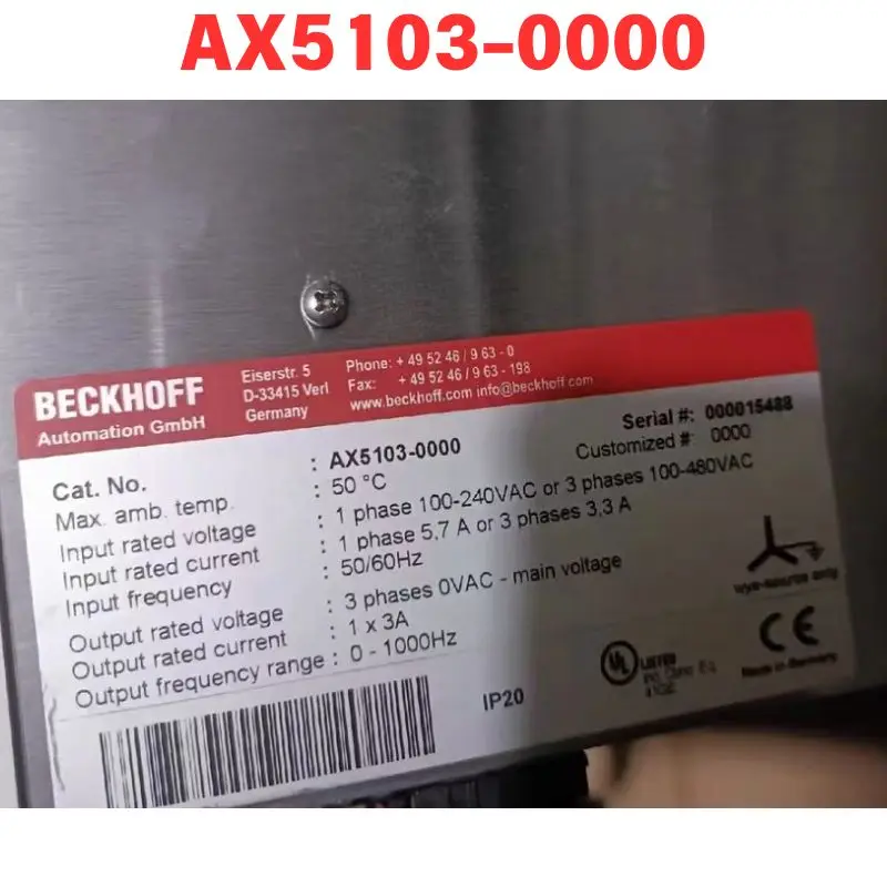 Used AX5103-0000 Driver Functional test OK Fast delivery