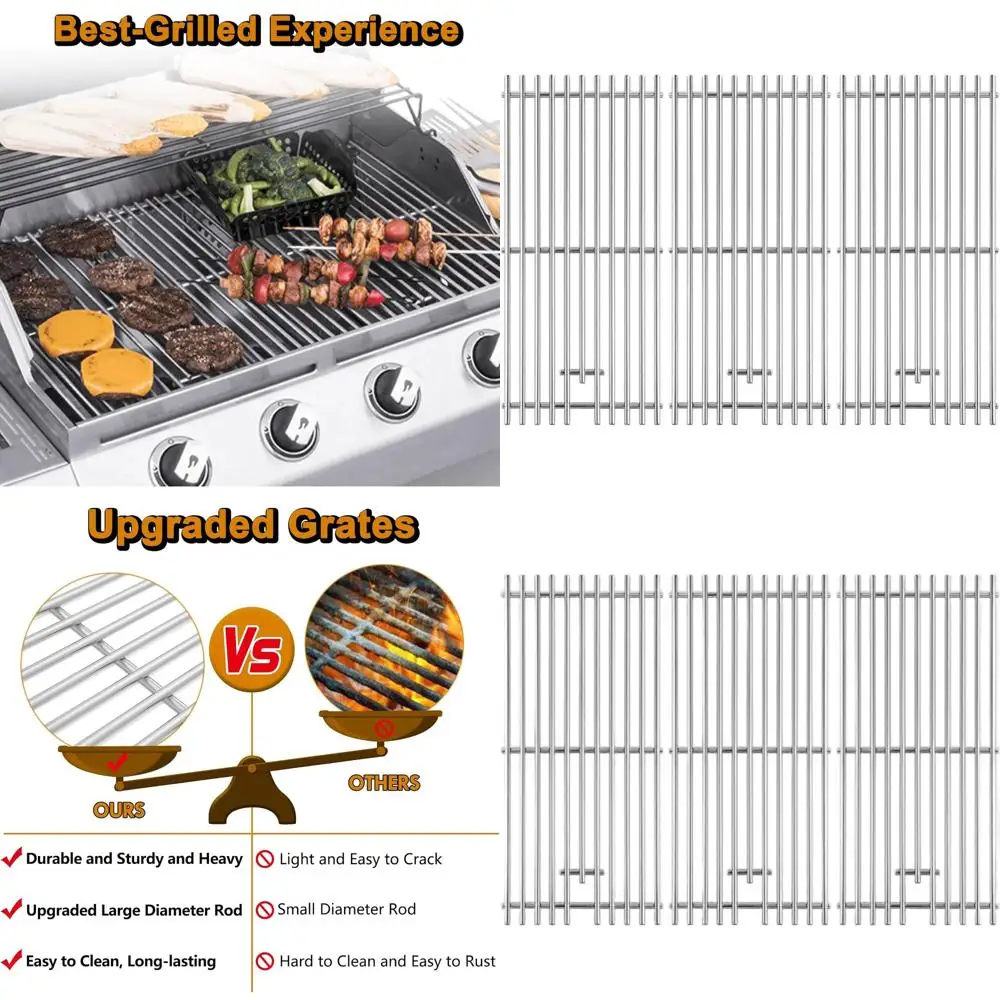 

Grill Replacement Parts for Perfect Flame 3019L Cooking Grates, Compatible with 720-0745A/B and Jenn-air Grills