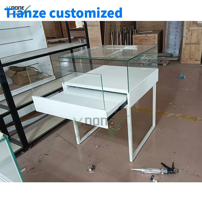 

[Customized]Factory Direct Sale Mobile Phone Shop Decoration Glass Showcase Jewelry Shop Counter Design Cell Phone Display Glass