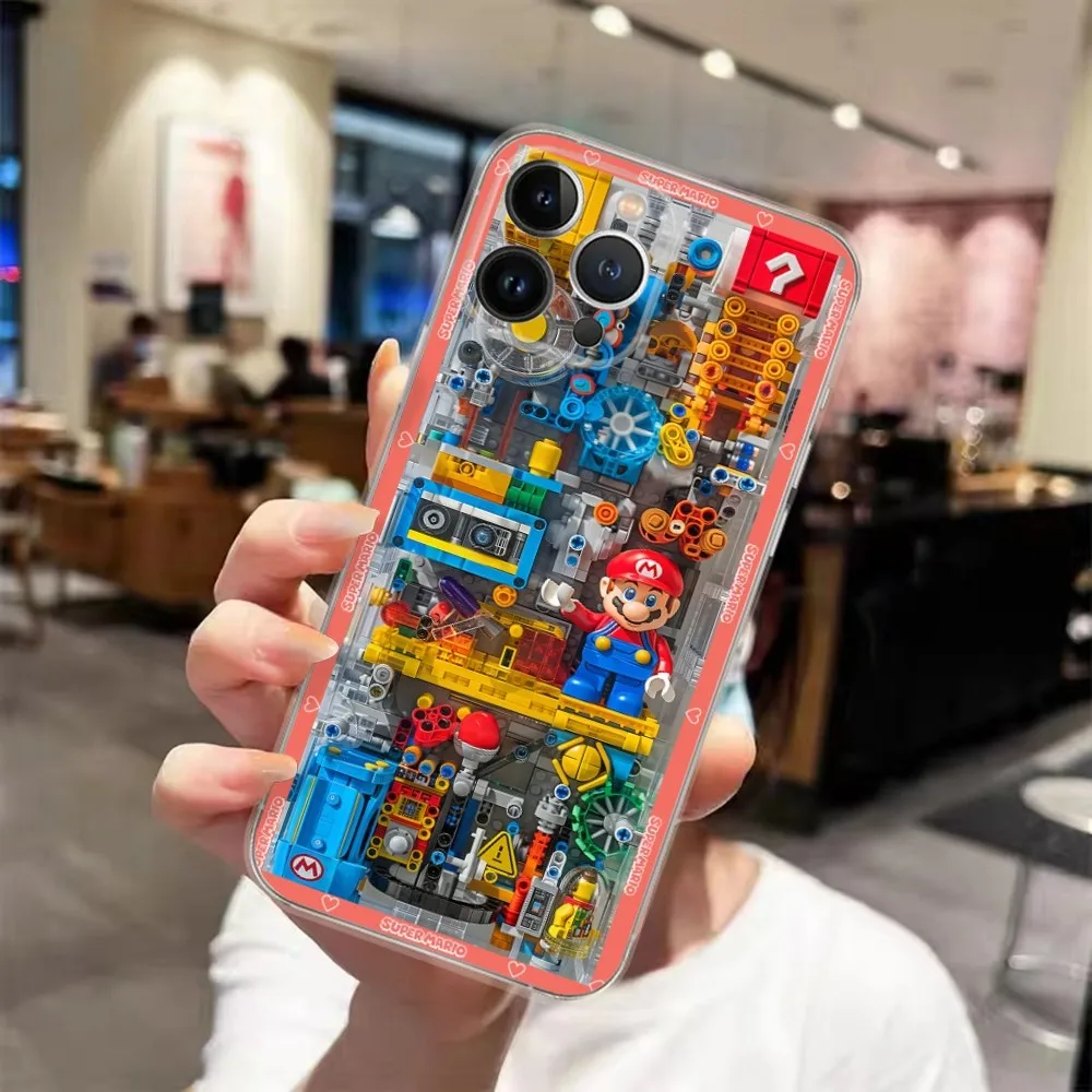 

Super M-MarioS Bros Game Phone Case For iPhone 15 14 13 12 11 Pro Xs Max Mini XR X 7 8 Plus Transparency Funda