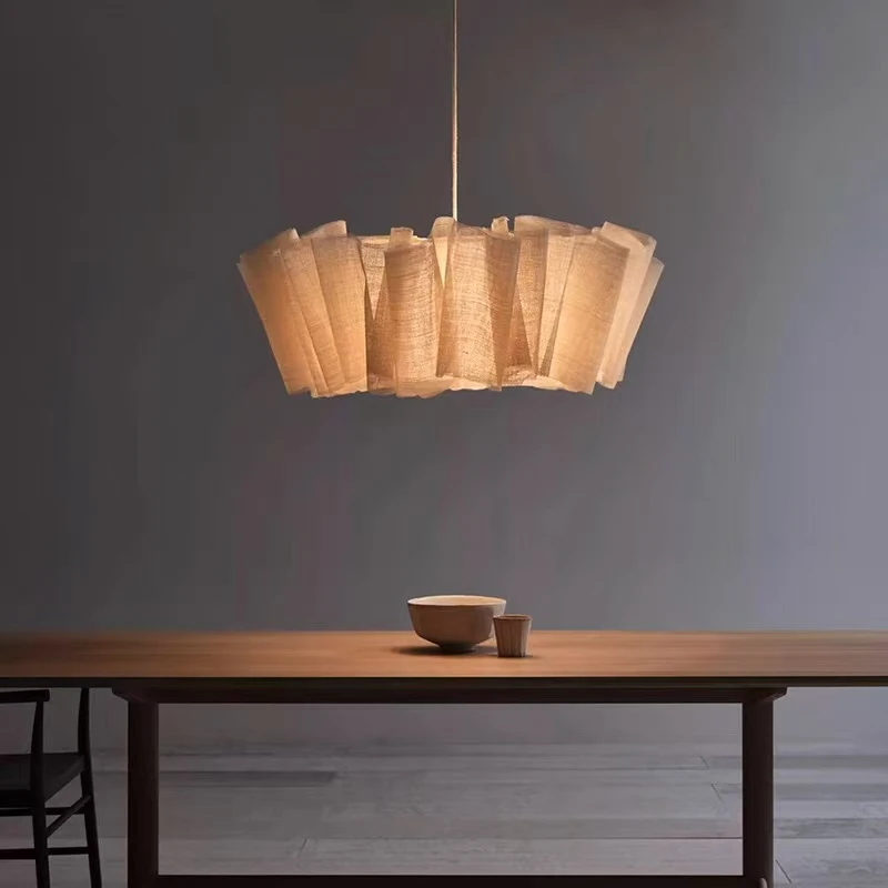 Nordic Vintage Stof LED Kroonluchter Binnenverlichting Restaurant Loft Slaapkamer Nachtkastje
