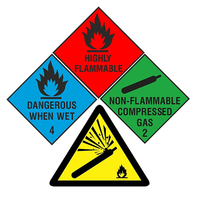 

13 X 13cm Warning Fire Compressed Gas Car Sticker PVC Decal Accessories Vinyl Decal Customization Waterproof Prevent Bask In