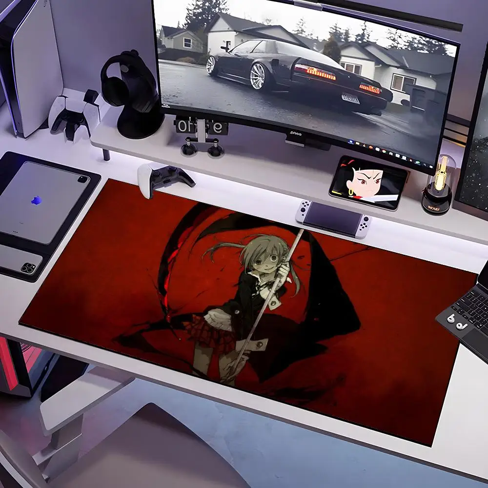 S-Soul Eater لوحة ماوس أنيمي كبيرة مضادة للانزلاق المطاط الألعاب ماوس الوسادة دائم مكتب الوسادة سميكة التماس حافة مناسبة للمكتب والغام