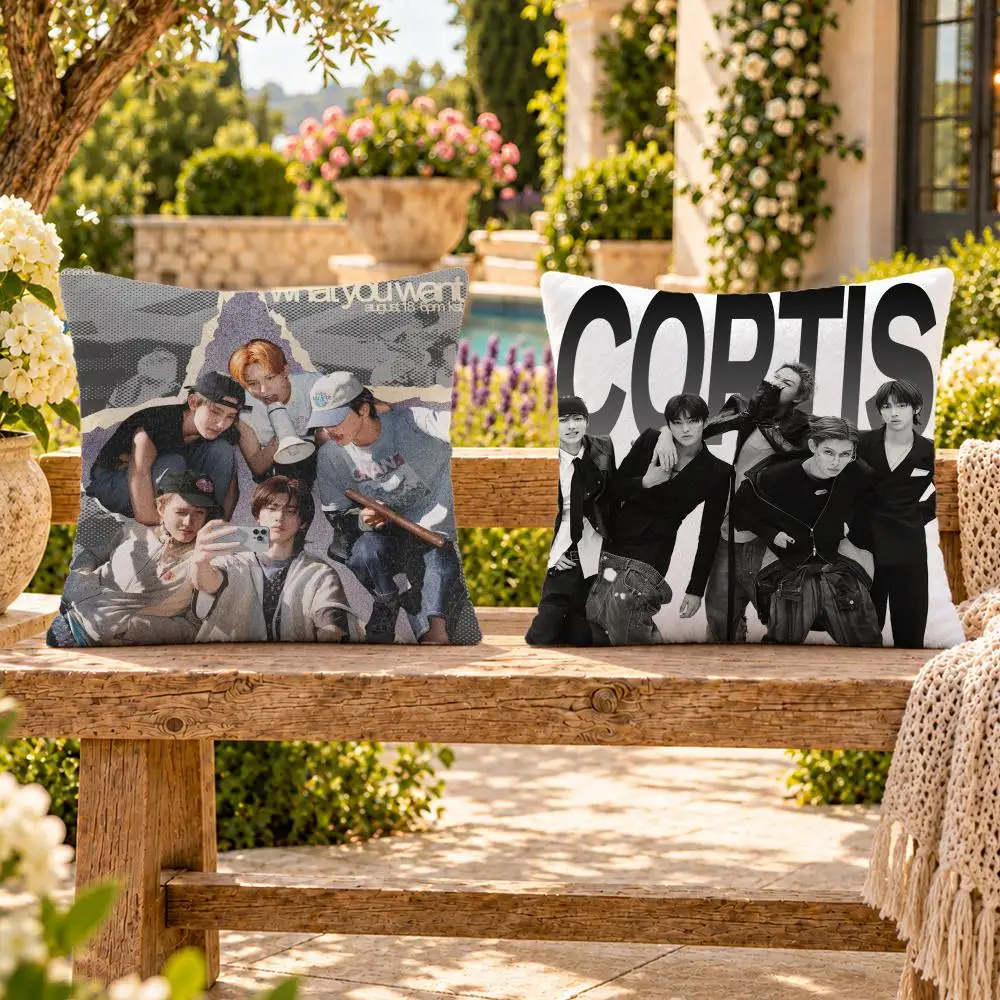 Group K-Pop CORTIS Cushion Cover Soft Plush Throw Pillow Cover Washable Sofa Bed Patio Chair Home Decor