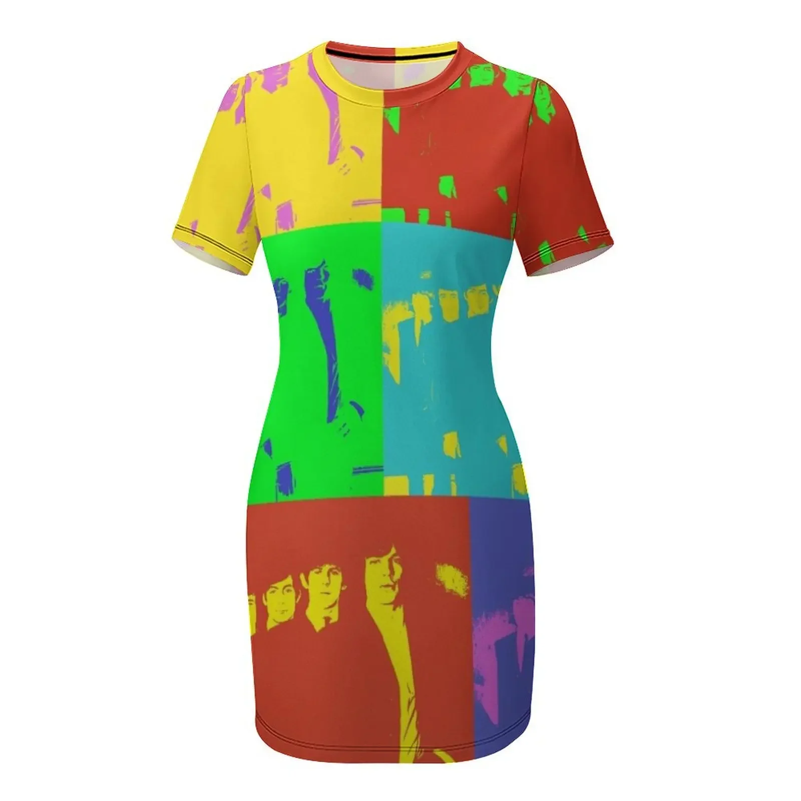 Années 60 Pop Art robe à manches courtes femme vêtements robe de bal 2025 robe d'été femme 2025 dames robes pour femmes 2025