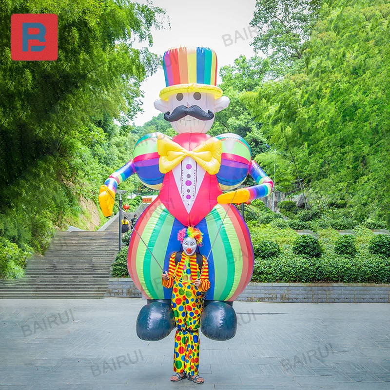 

Amusement park hand-held walking inflatable cartoon clown festival parade event