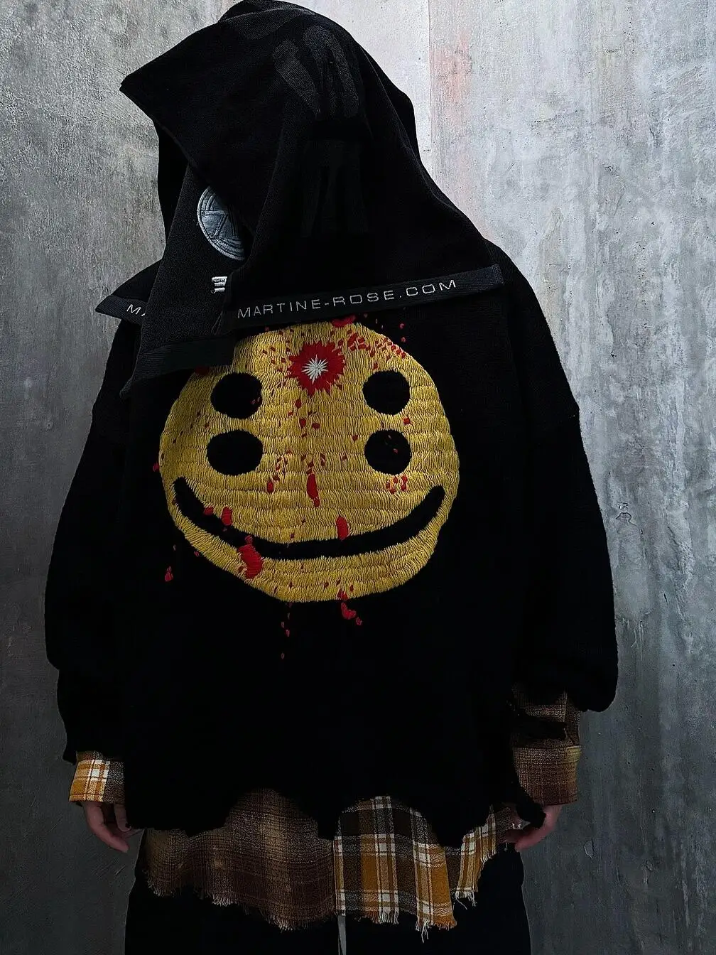 Saint Mxxxxxx X CPFM SMILE CPCREW KNIT Wool Sweater Hand Embroidered Happy Face Youthful Vitali Sle Long Sve round Ne