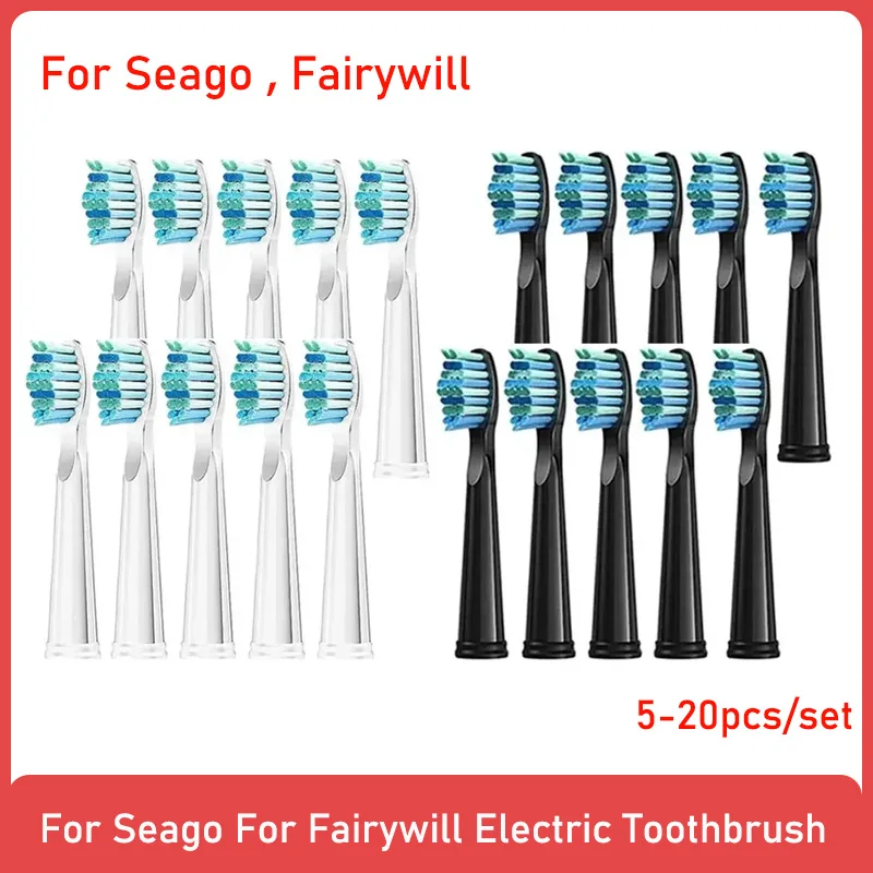 Replacement Brush Heads For Seago For Fairywill Electric Toothbrush Head Dupont Bristle Brush Soft Brush Head Refill Tooth Clean