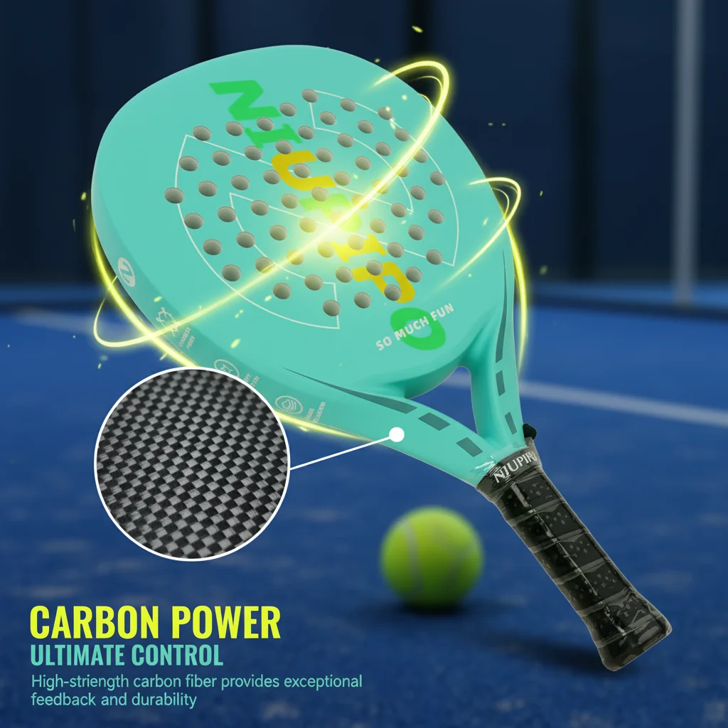 

Professional Padel Paddle Carbon Fiber Frame Honeycomb Padel Racket Carbon Fiber EVA Core Thickness 38mm with Carry Bag