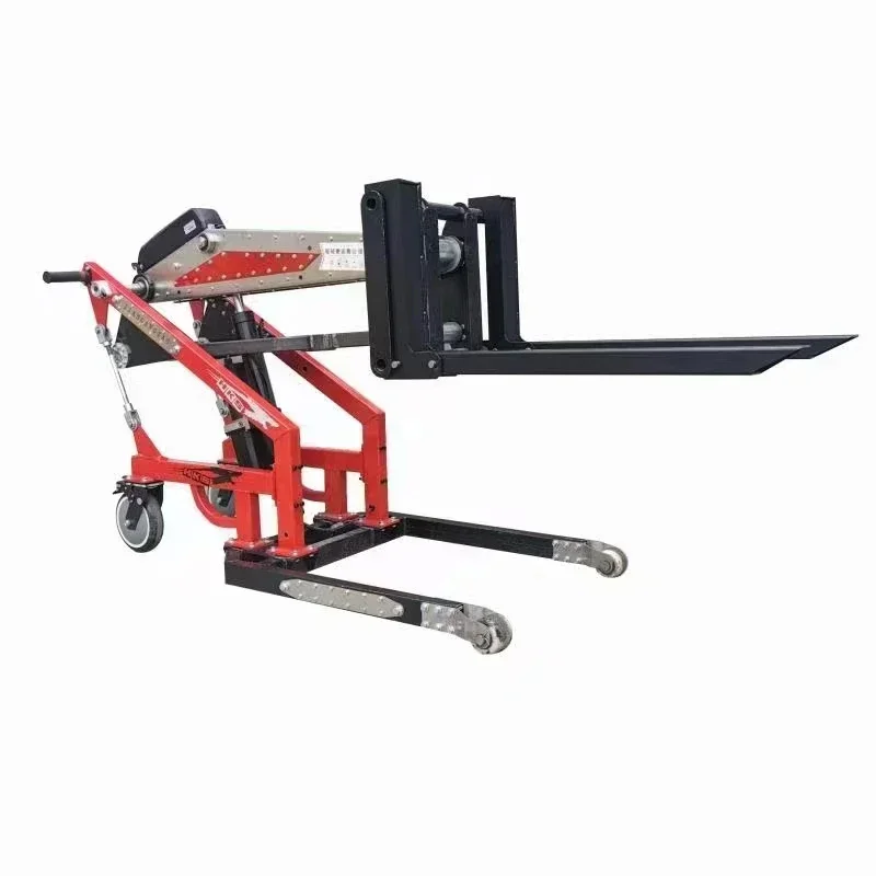 

Portable Electric Forklift Stacker Electric Forklift 1 2 Ton foldable hydraulic small jib forklift