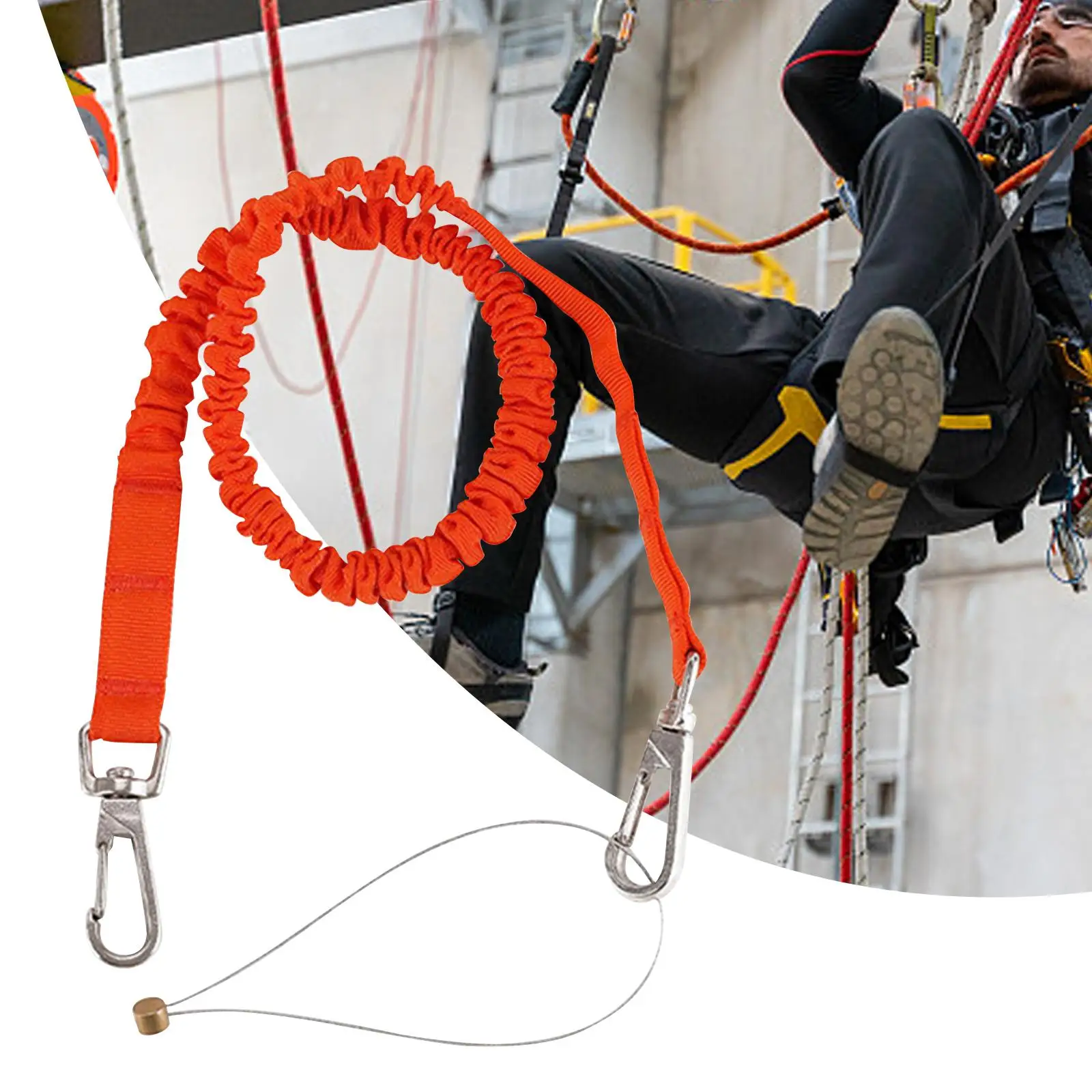 Climbing Restraint Lanyard Fall Arrest Protection Protective Equipment Strap Retractable Rope Cord Lanyards for Mountaineering