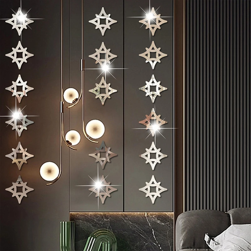 3D Mirror Wall Sticker Acrylic Decorative Gold Silver for Background Wall Ceiling Edge Strip Living Room Home Wall Decor