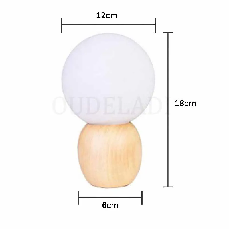 Warm Bedroom Wood table lamp Glass lampshade night light G4 LED Bulb AC85-265V bedside lamp button switch EU plug