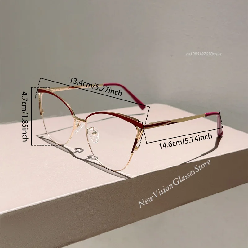 New Minimalist Metal Anti Blue Light Glasses for Women Fashion Cat Eye Glasses Business Computer Goggles image 6
