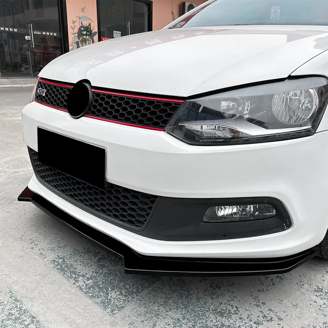 Front Bumper Lip Spoiler Splitter Diffuser For Volkswagen Polo MK5 6R GTI 2010 2011 2012 2013 2014 ABS Body Kits Tuning view 5