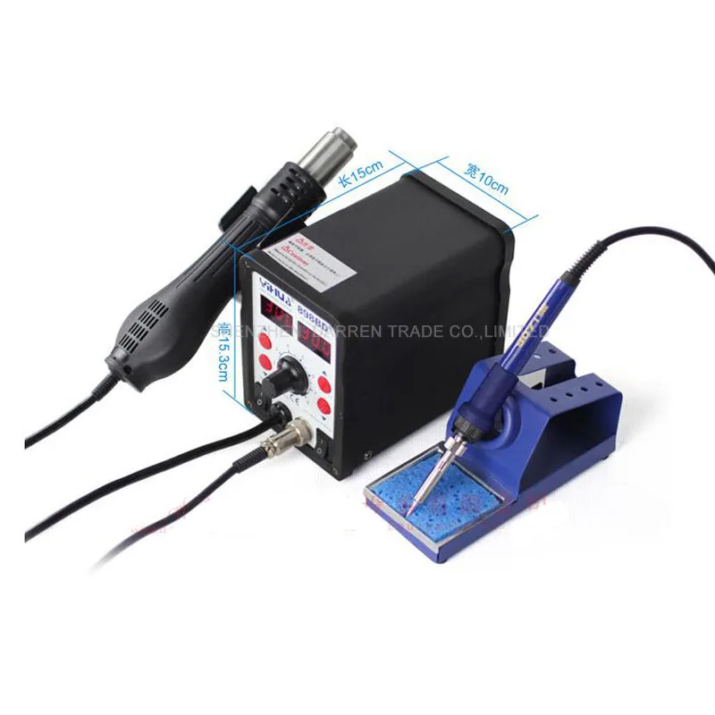 2026 YIHUA 898BD+ 110V / 220V 700W 2 In 1 SMD Rework Soldering Station Hot Air Gun + Solder Iron