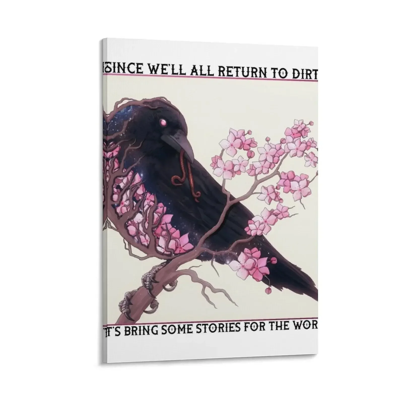 

Cherry Blossom Crow with text Canvas Painting Decoration bedroom poster mural wallpapers home decor Decoration
