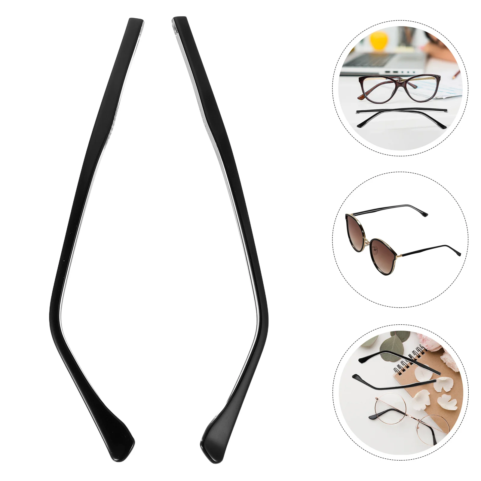 

1Pair Universal Eyeglass Replacement Arms Metal Glasses Legs Glossy Finish Eyewear Frame Temple Repair Accessories