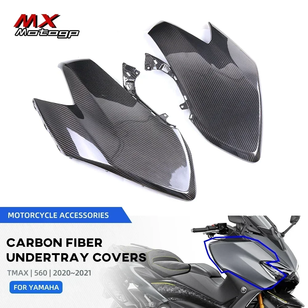 For Yamaha TMAX560 T-MAX 560 2019 2020 2021 Real Carbon Fiber Front Fairing Headlight Side Panels Cover Motorcycle Spoiler Kits