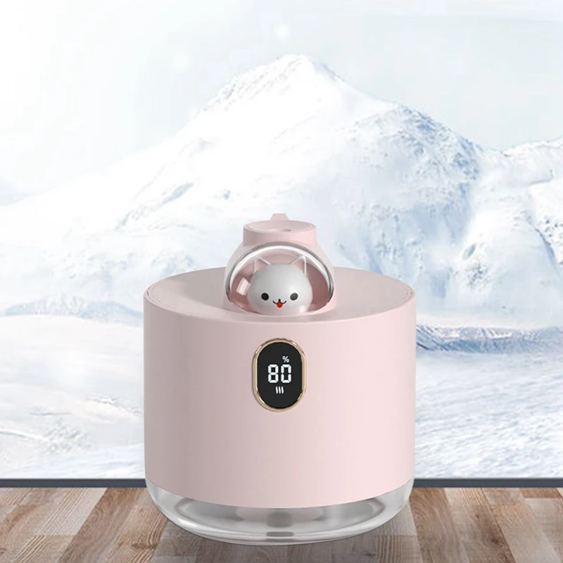 Umidificador portátil Cute Cool Mist, Volume de água, Umidificador de ar pequeno, USB, Casa, Quarto, Escritório, Mesa, Carro, Viagem, 500ml