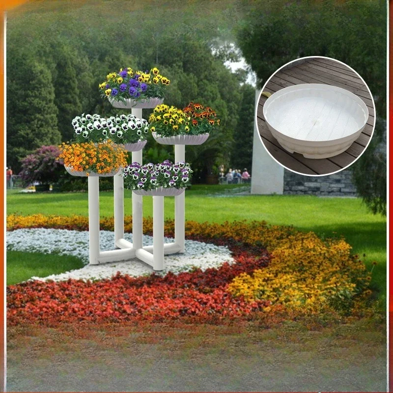 OGMLandscape Modeling Flower Pot/outdoor Three-dimensional Combination Flower Stand/floor Round Flower Box