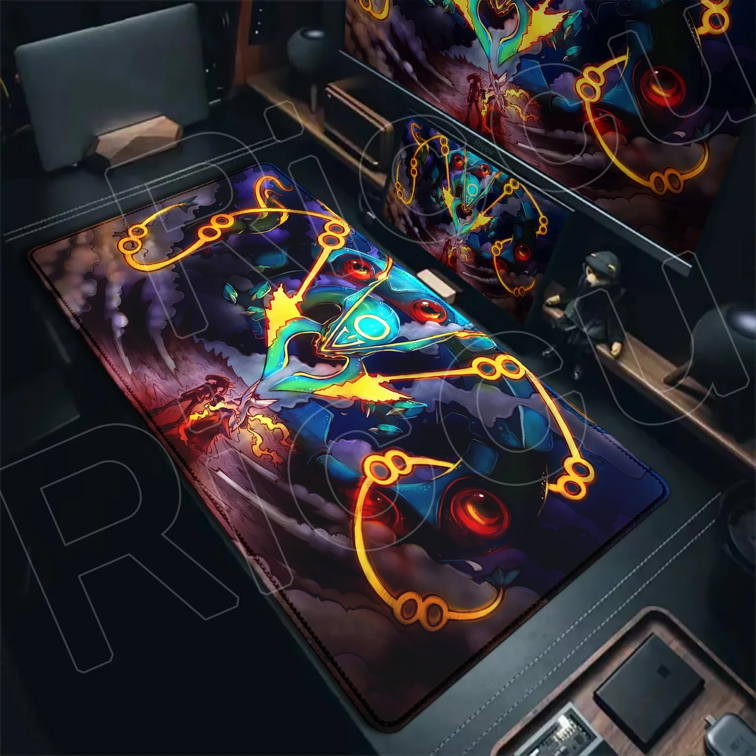 

Super Cool P-Pokemons Rayquaza Keyboard Desk Mat Cute Mouse Pad Large Computer Notebook Pc Mousepad Xxl Carpet Game Accessories