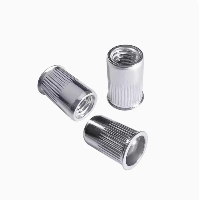 304 Stainless Steel M3x9L, M4x10L, M5 M6 M8 M10 Small Flat Countersunk Head Threaded Riveted Nuts Insert Rivet Nut