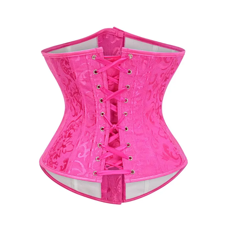 Jacquard Underbust Corset Tops Women Gothic Vintage Bustier Lace Up Plastic Bones Basques Body Shaper Waist Cincher Korset