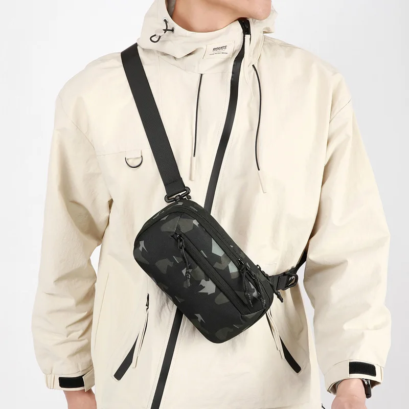 Waterproof and wear-resistant Oxford cloth diagonal men's square commuting multi-function shoulder bag crossbody bag