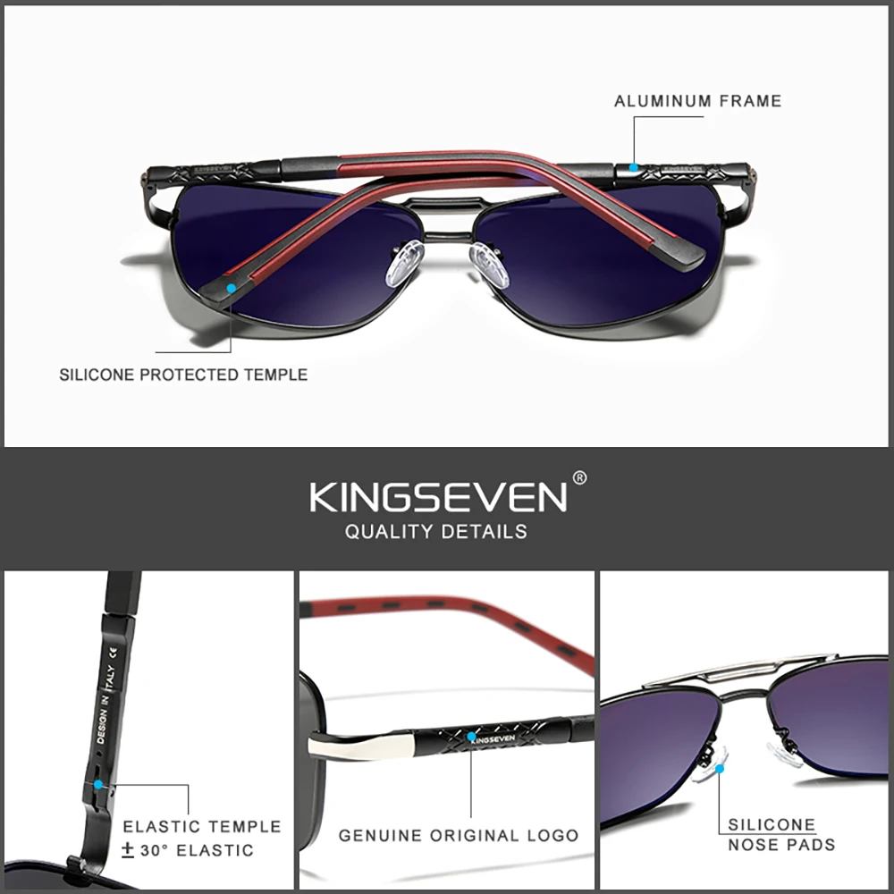 KINGSEVEN موضة الاستقطاب النظارات الشمسية النساء رجل القيادة السفر إطار كبير نظارات UV400 العصرية في الهواء الطلق الذكور نظارات واقية