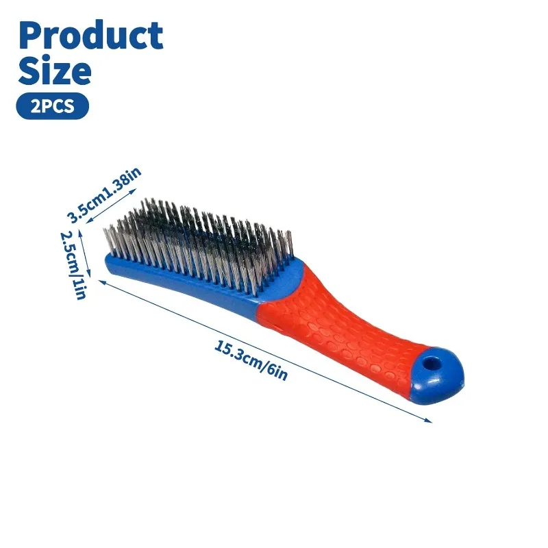 Industrial Heavy Duty Stainless Steel Wire Brush With Comfortable Plastic Handle For Rust Welding Slag Dirt Paint Removal